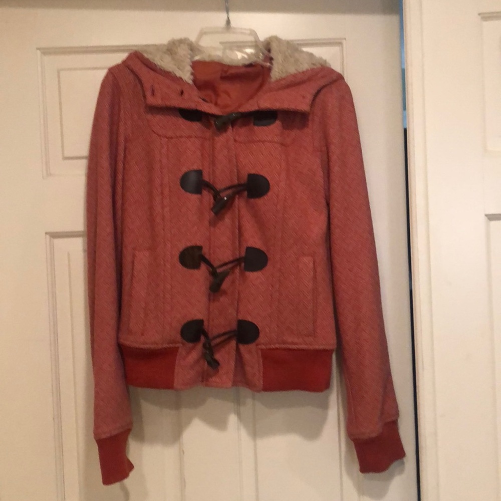 Rubbish Nordstrom orange toggle coat